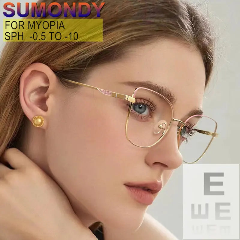 Custom Cat Eye Prescription Glasses for Myopia & Astigmatism