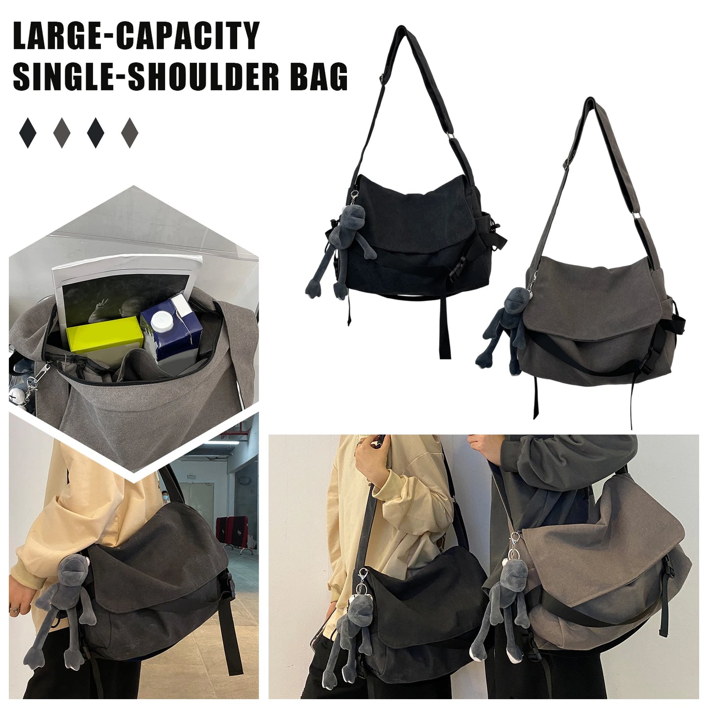 Men's Adjustable Nylon Messenger Bag | Versatile Hobo Crossbody