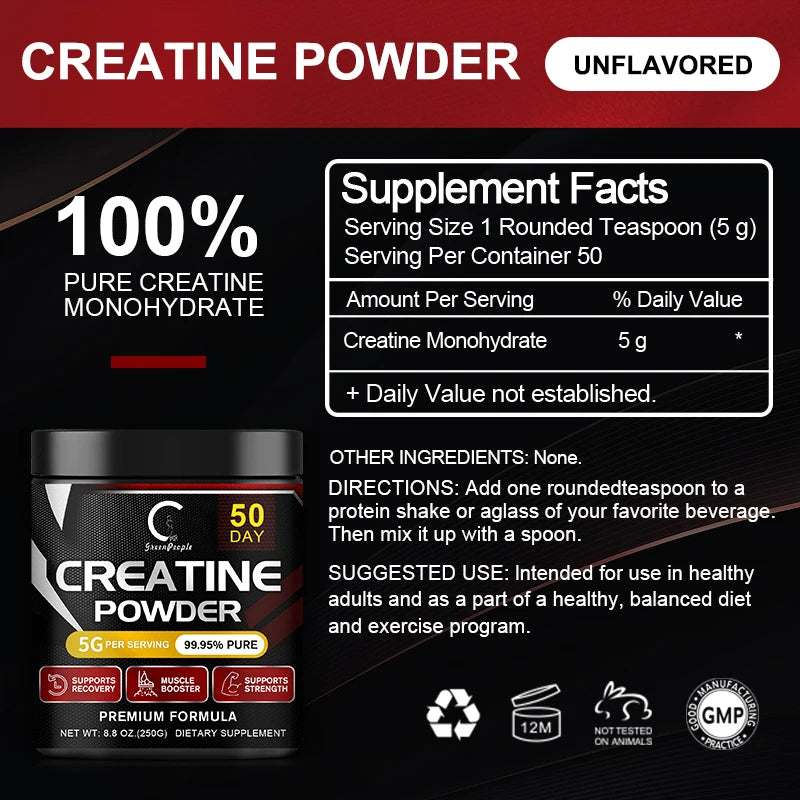 Creatine Monohydrate Powder | Muscle Recovery & Growth Supplement