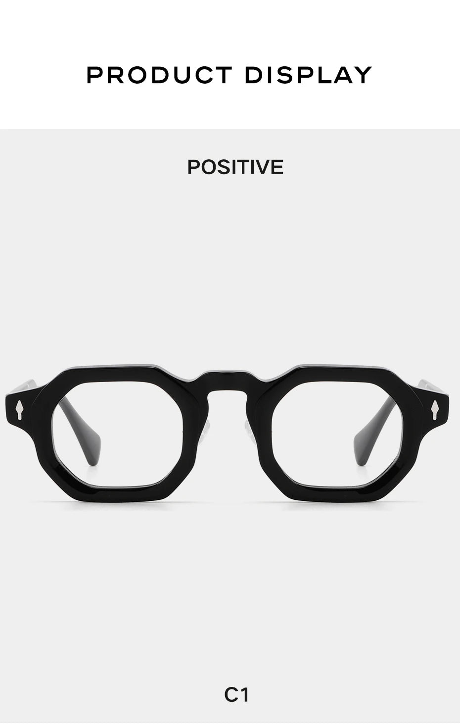 Stylish Hexagonal Acetate Eyeglasses Frames for Men & Women