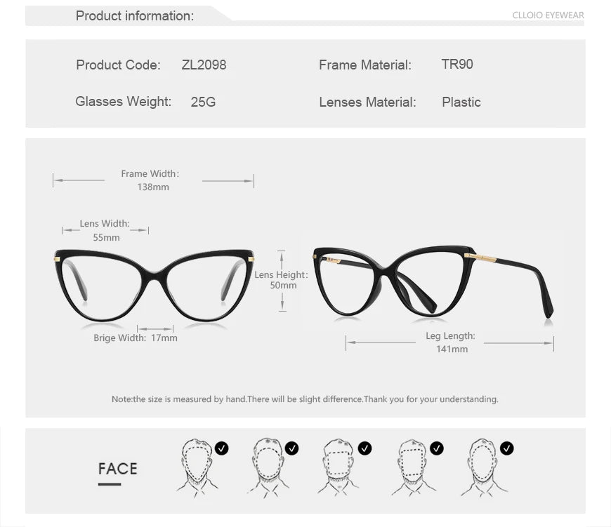 Stylish Cat Eye Reading Glasses | Anti Blue Light Protection