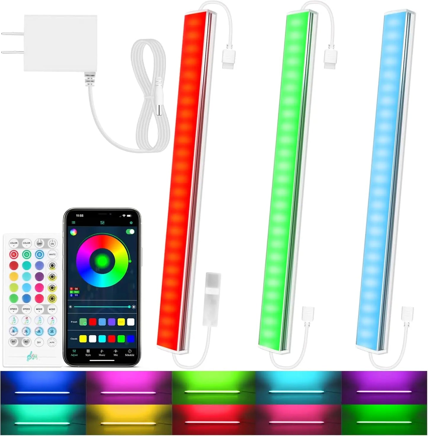 RGB Under Cabinet Lights Kit | Smart App & Remote Control LED Bars