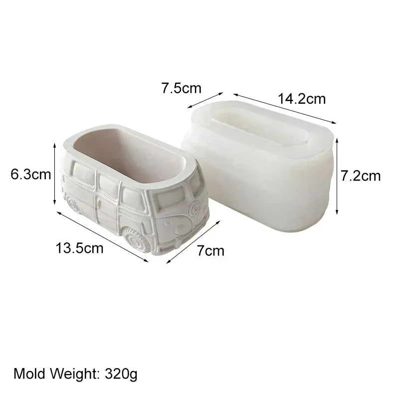 Creative Bus Flowerpot Mold for Unique Home Decor & Gardening