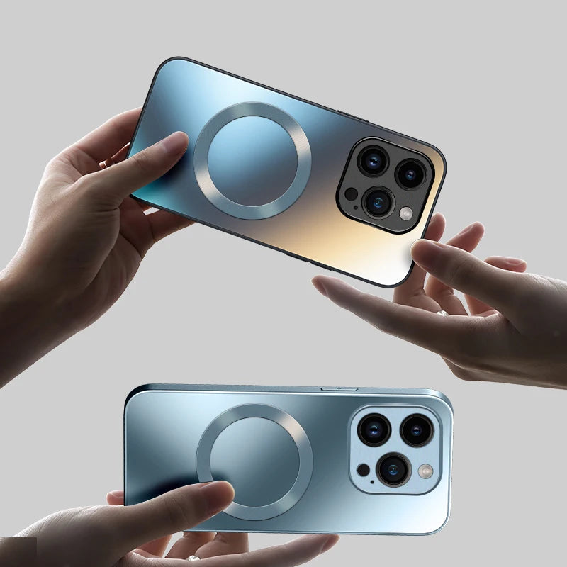AG Matte Silicone Hard Case For Magsafe iPhone 17 Air 16 16E 15 14 13 12 11 Pro X XS Max Mini Plus Frosted Phone Magnetic Cover