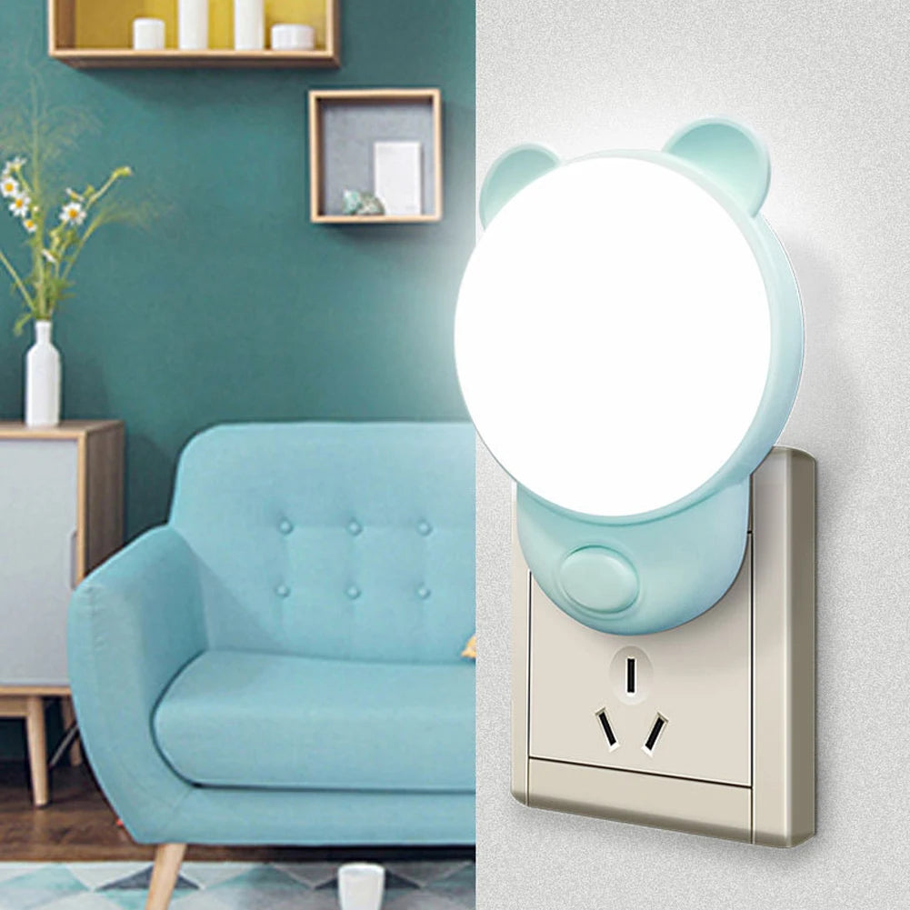 Luz nocturna LED enchufable | Iluminación blanca cálida y brillante ajustable
