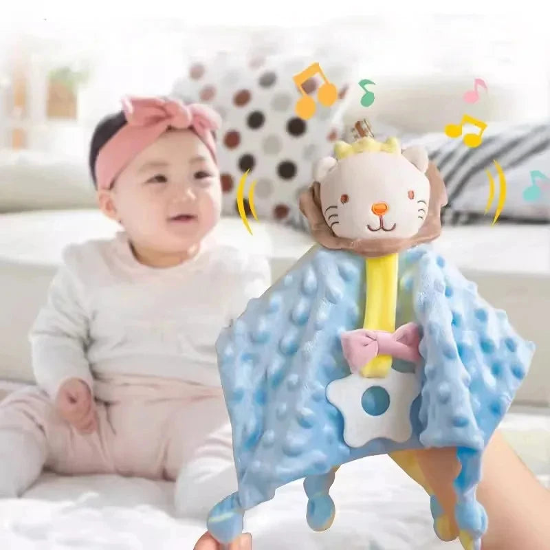 Cute Elephant Plush Teether Rattle for Newborns | Soft Blanket Toy