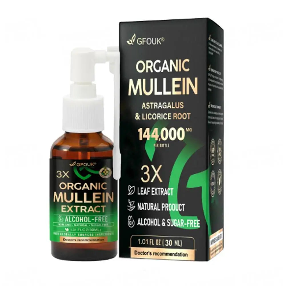 Organic Mullein Herbal Lung Cleansing Spray | Natural Breathing Aid