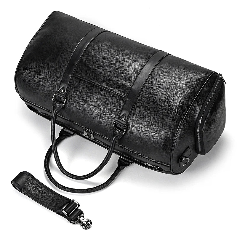 Luxury Genuine Leather Travel Bag for Men & Women | Versatile Duffle