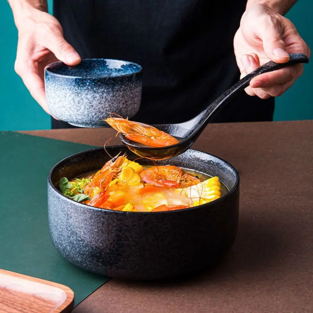 Cuenco de cerámica multifuncional estilo japonés para ramen | Cena elegante