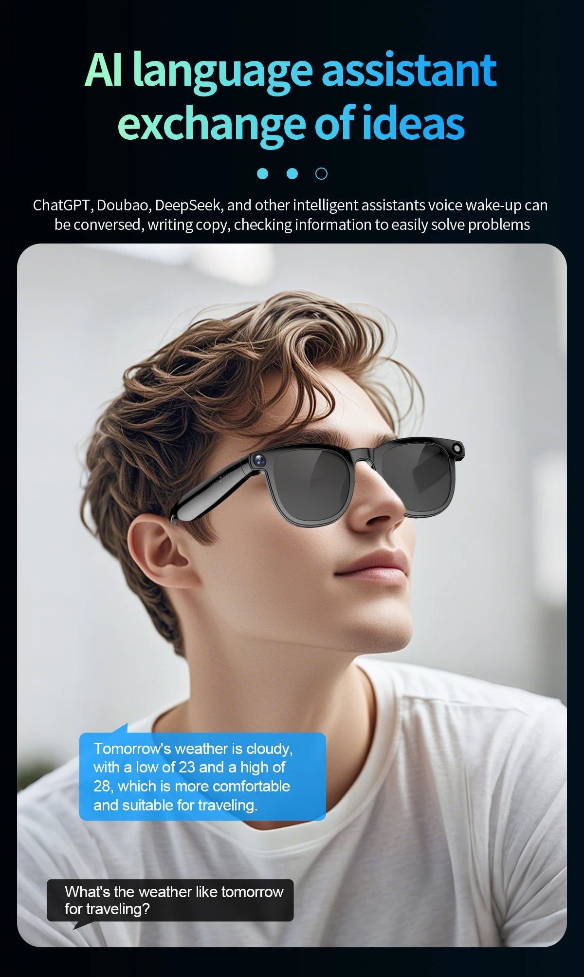 4K Smart AI Glasses with Camera and Voice Translation Features