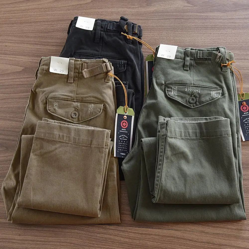 Slim-Fitting Men's Casual Cargo Pants | Pure Cotton Comfort