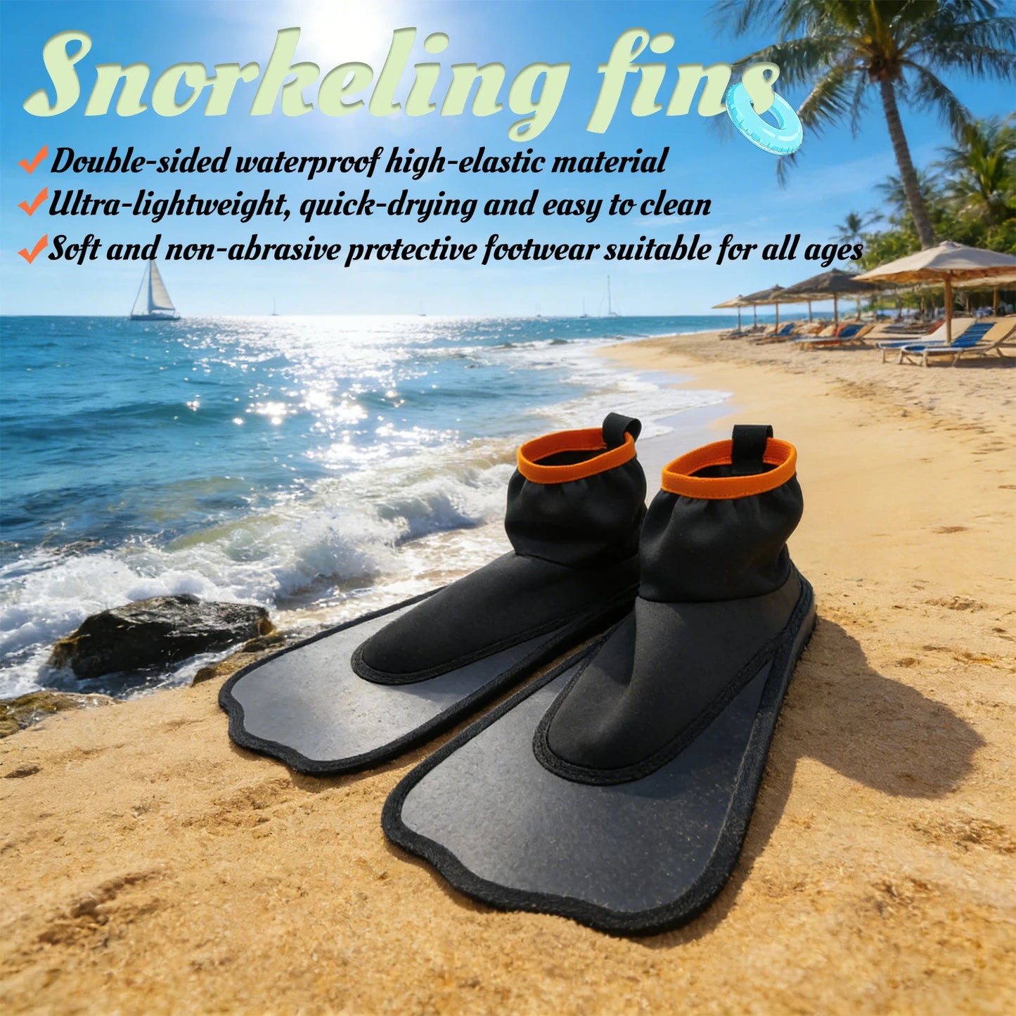Ultra Light Foldable Swim Fins | Portable Travel Snorkel Flippers