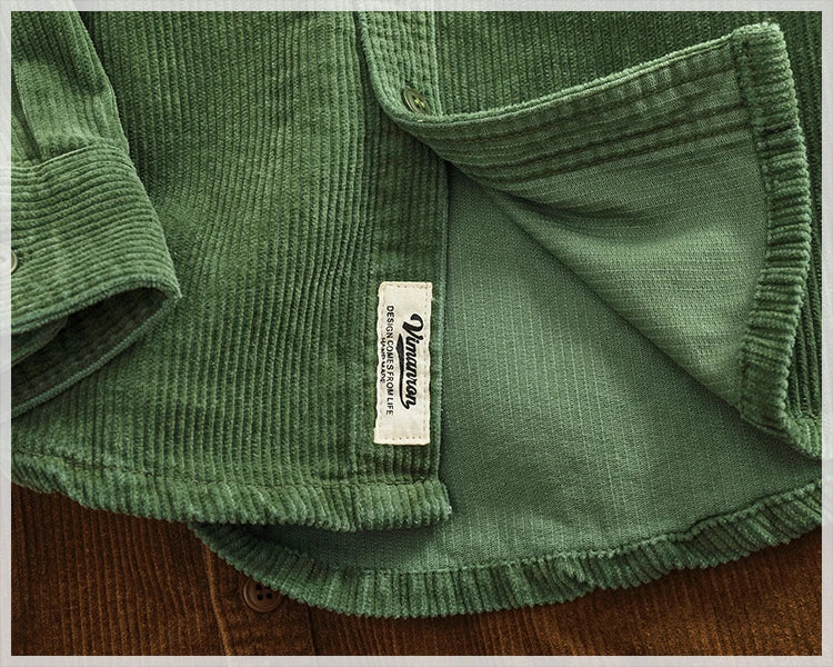 Men's Chunky Corduroy Long Sleeve Shirt | Stylish Autumn Essential