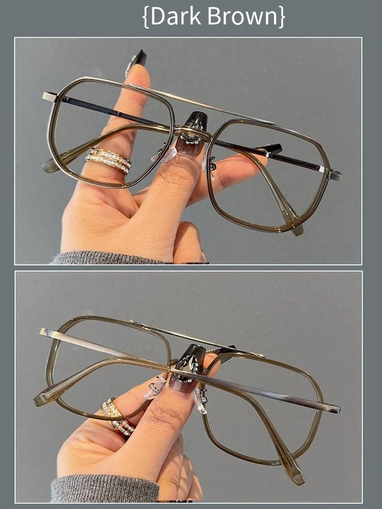 Fashion Double Beam Glasses Frame | Ultralight Anti Blue Light Eyewear