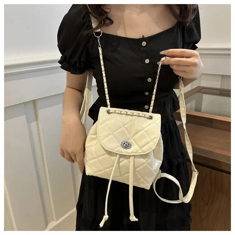 Bolso de hombro informal de verano con diseño de cuadros y gran capacidad