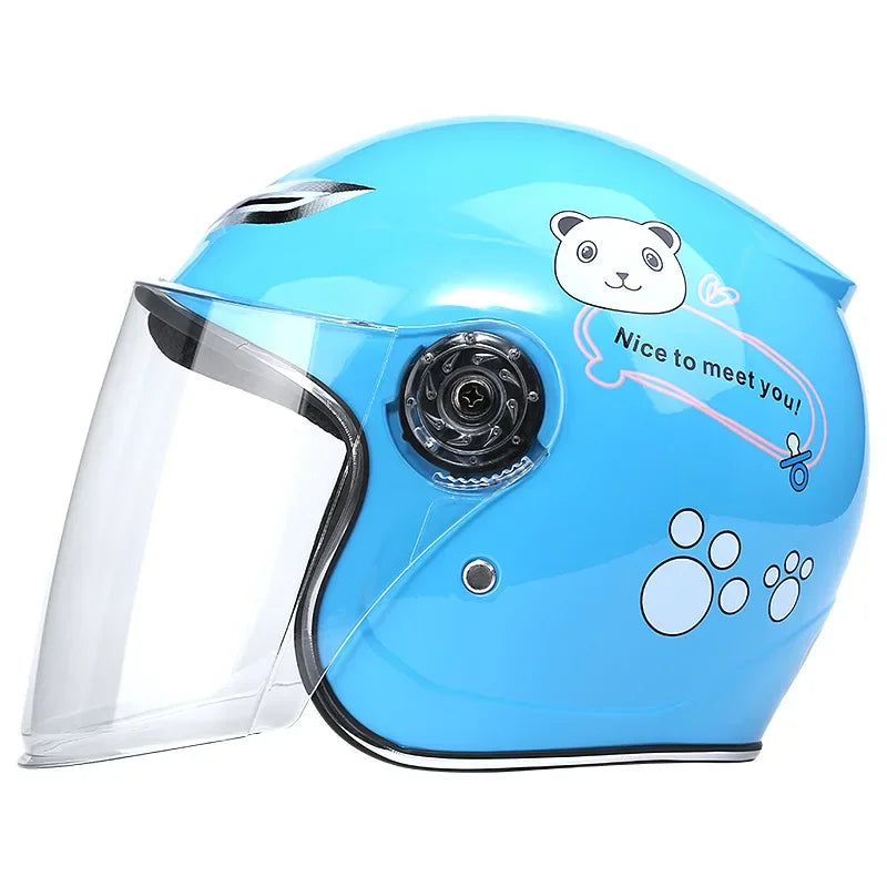Cute Cartoon Kids Helmet | Safe & Stylish Motorcycle Headgear