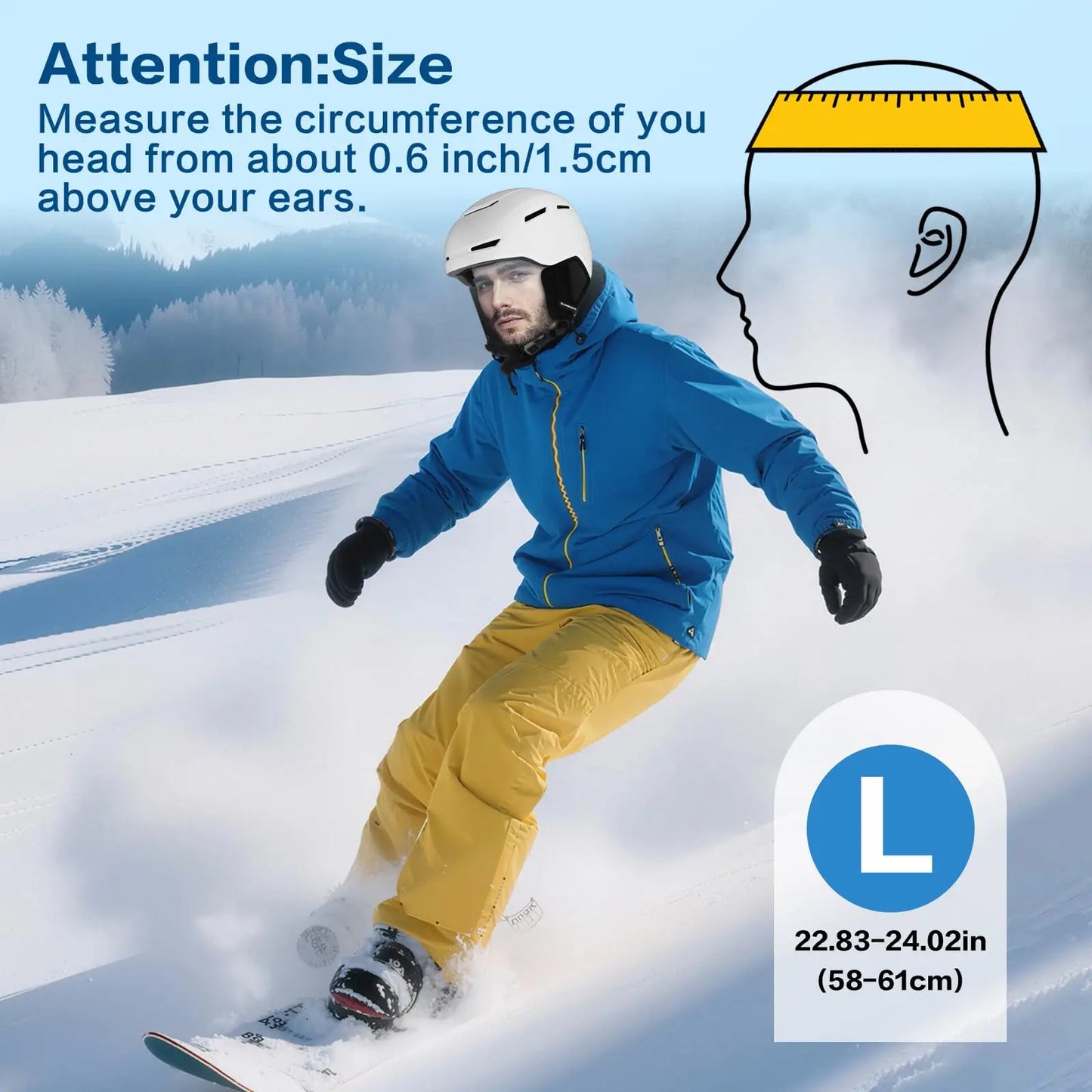 Winter Ski Helmet with LED Tail Light | Safe Cycling & Skiing Gear