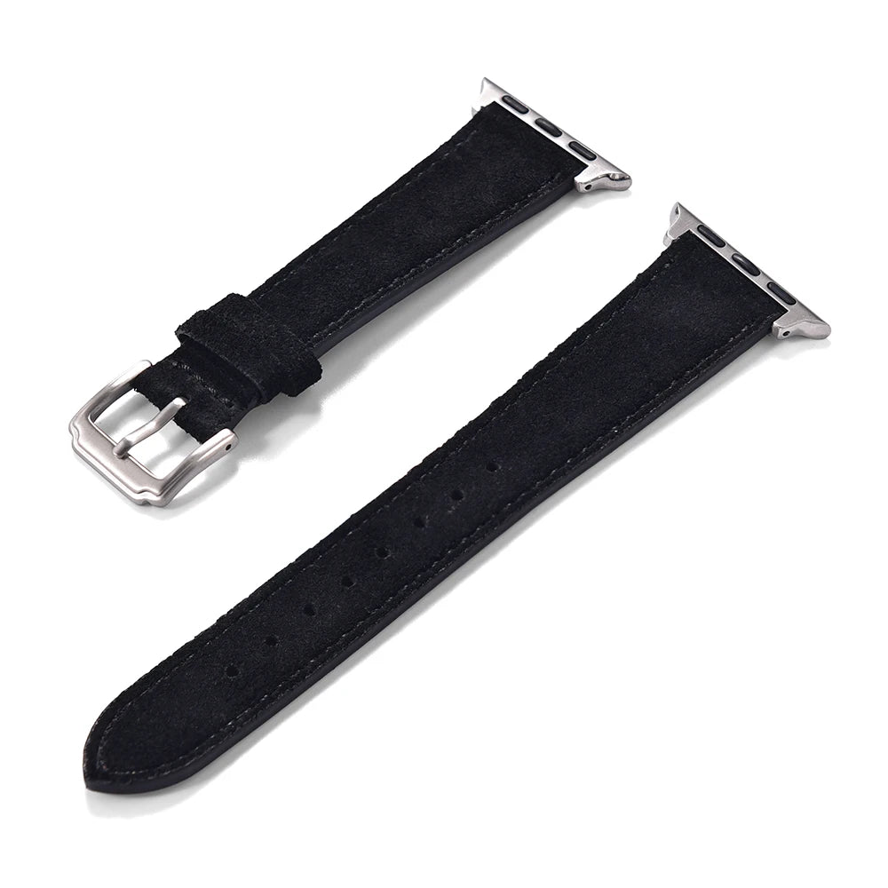 Vintage Suede Leather Strap for Smartwatches | Timeless Elegance