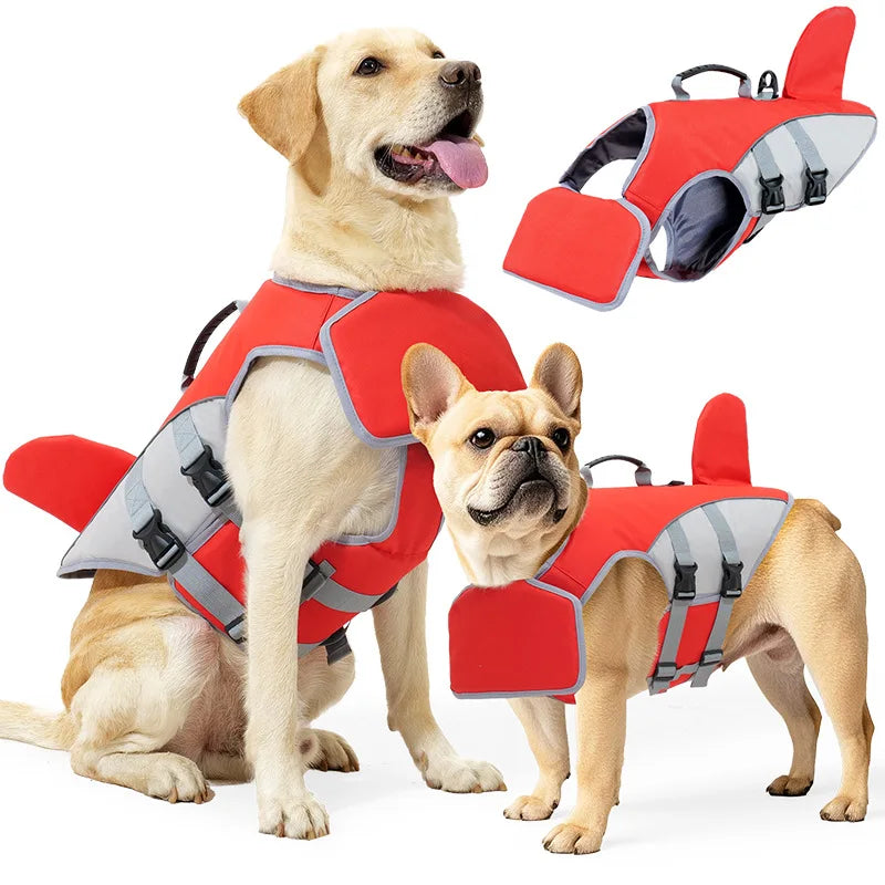 Chaleco salvavidas de aleta de tiburón para perros | Chaleco de natación ajustable para seguridad