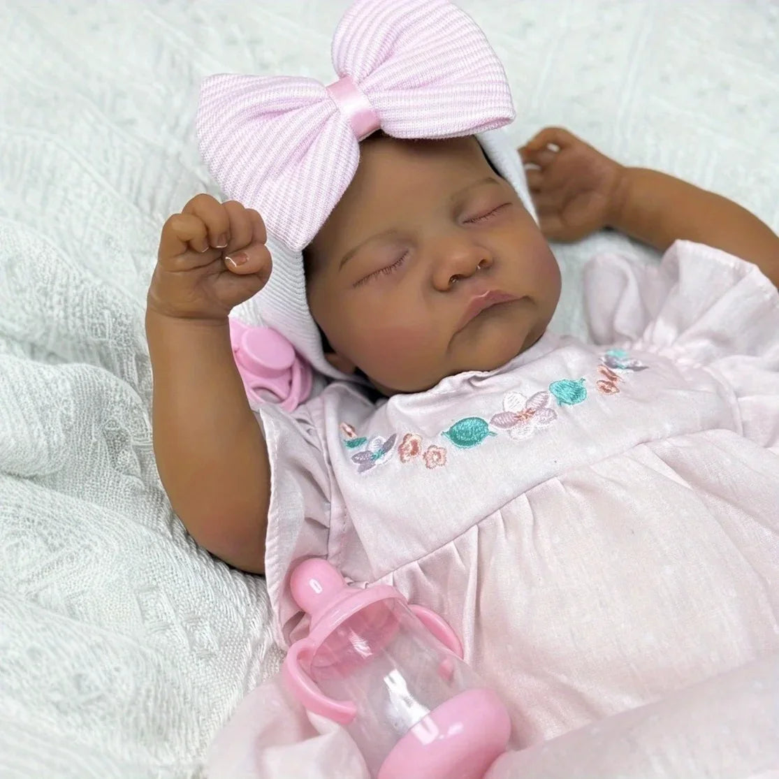 19-Inch Black Skin Asleep Reborn Baby Doll | Perfect Gift for Kids