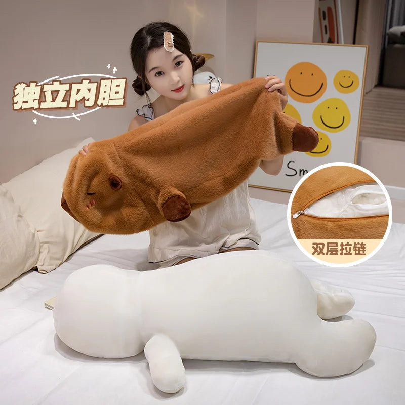 Long Capybara Cartoon Pillow | Comfortable Plush Cushion for Rest