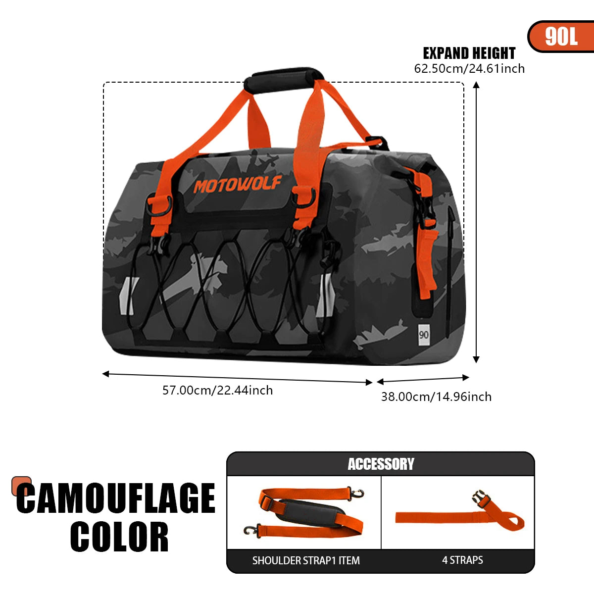 Waterproof Motorcycle Rear Seat Bag | Versatile Travel Duffel Bag