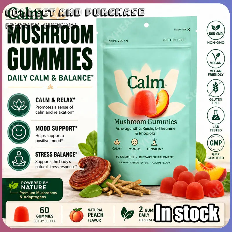 Natural Ashwagandha Mushroom Gummies | Stress Relief & Mood Boost