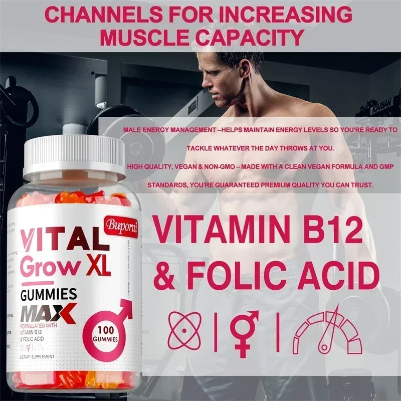 XL Male Gummies for Muscle Growth & Enhanced Performance