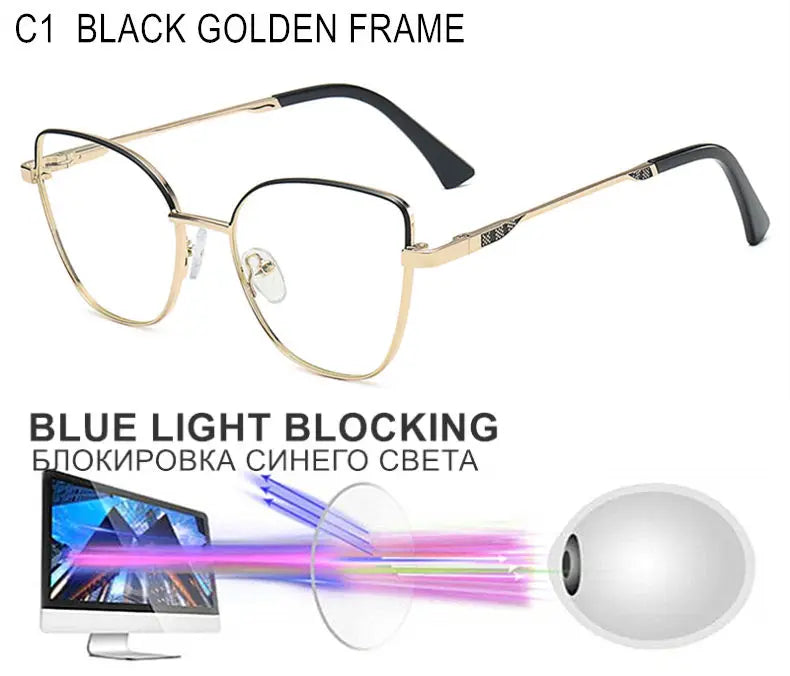 Custom Cat Eye Prescription Glasses for Myopia & Astigmatism