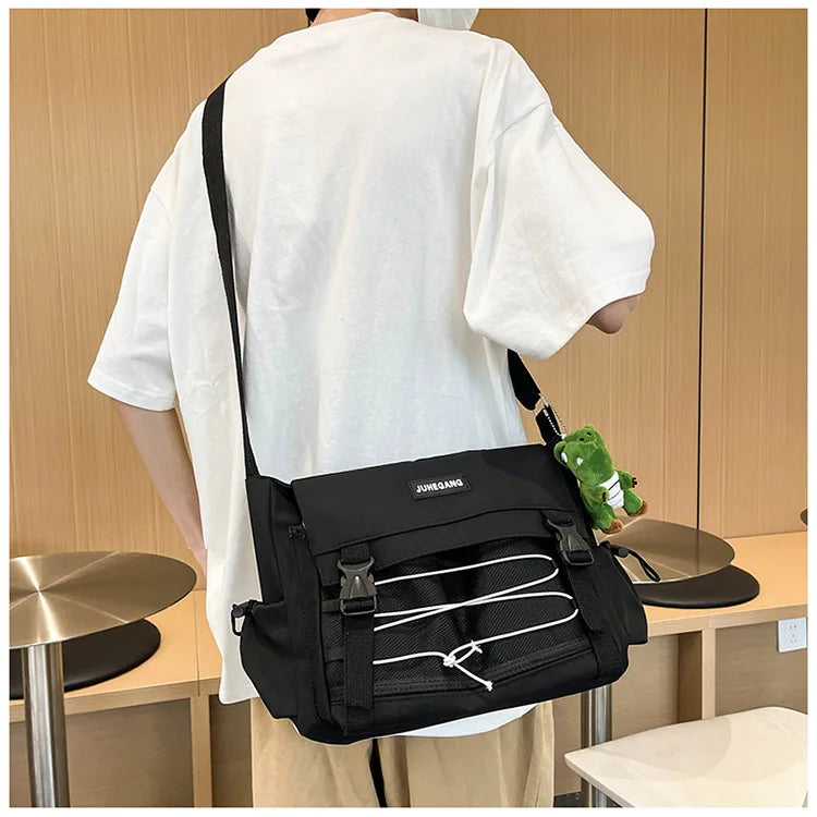 Bolso cruzado de nailon elegante para adolescentes | Bandolera multibolsillos