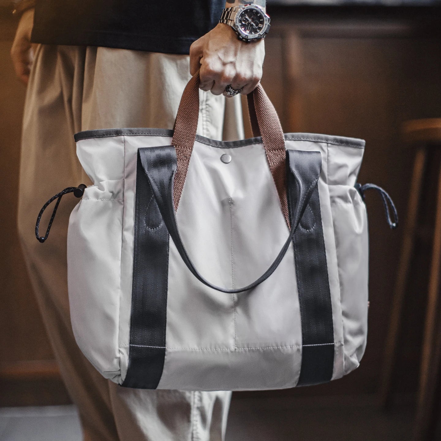Vintage Waterproof Tote Bag for Men | Large Capacity Commuter Bag