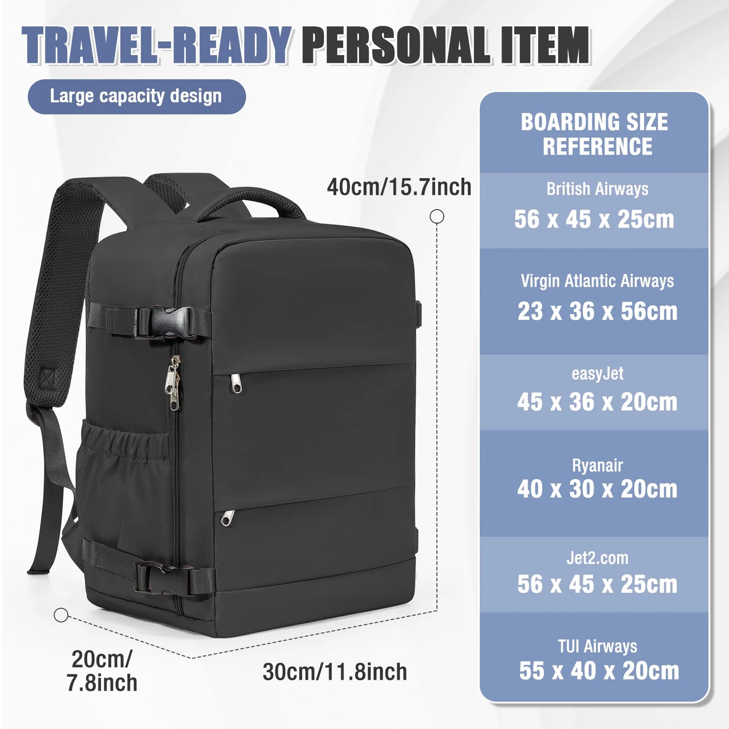 Vacuum Compression Travel Backpack | Ideal Cabin Bag for Air Travel