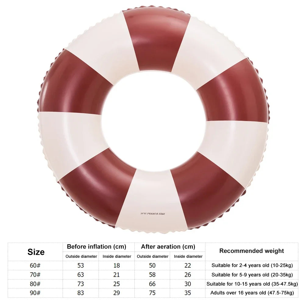 Classic Striped Inflatable Swimming Ring | Perfect Pool Float