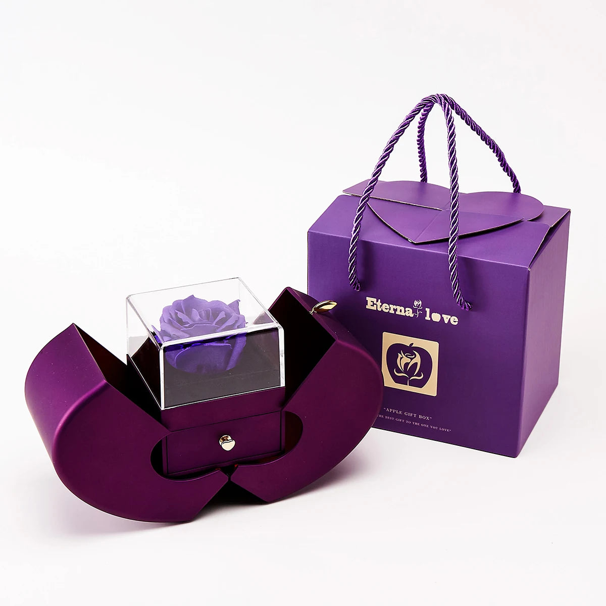 Romantic Sakura Pink Jewelry Box & Heart Necklace Gift Set for Women