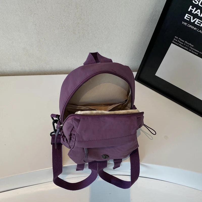 Versatile Solid Color Unisex Small Backpack | Large Capacity Design