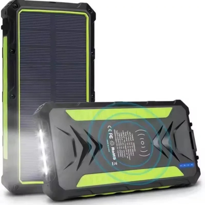 High-Capacity Solar Power Bank | Fast Charging & LED Lights