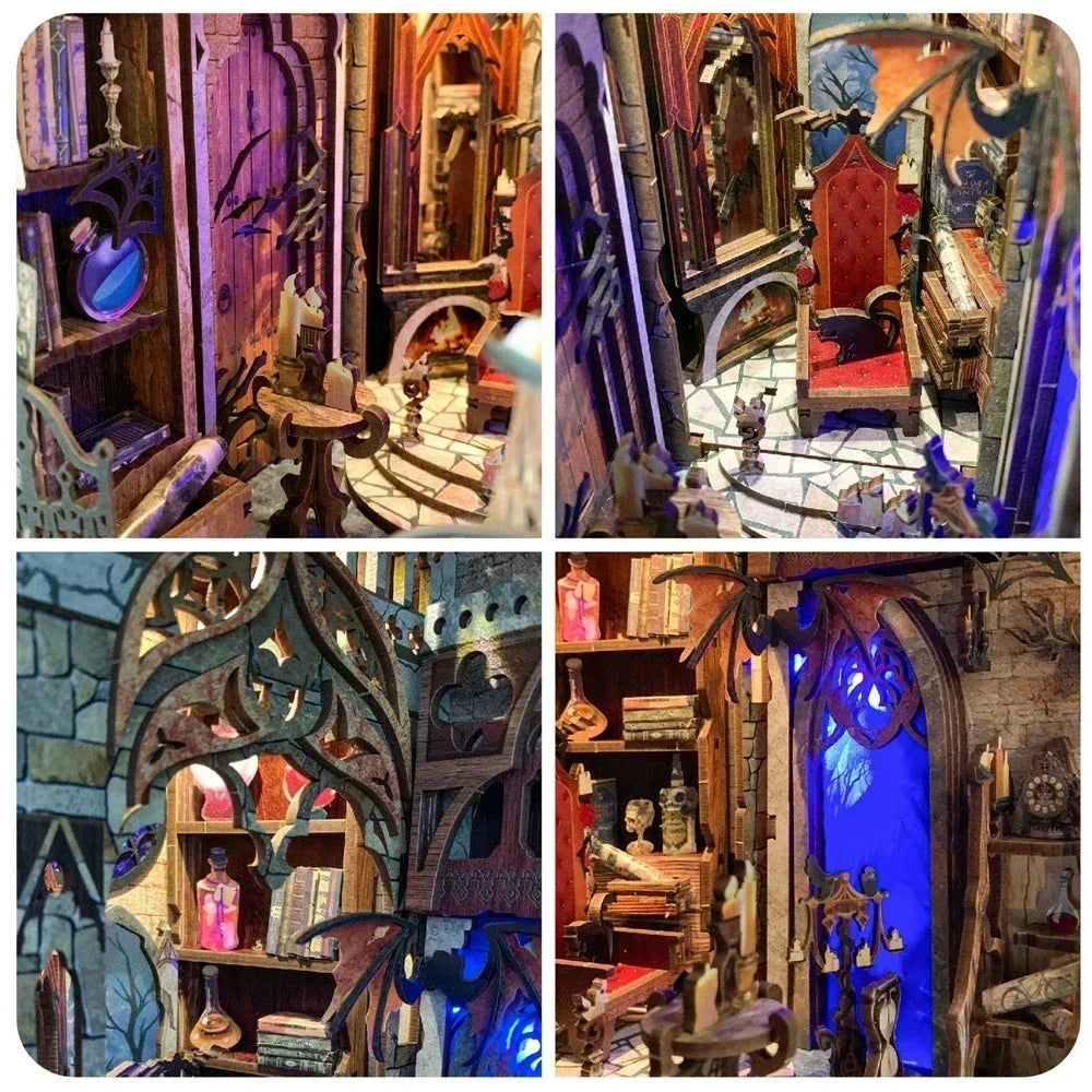 Kit de rincón de lectura de castillo en miniatura para montar | Encantadora experiencia de manualidades