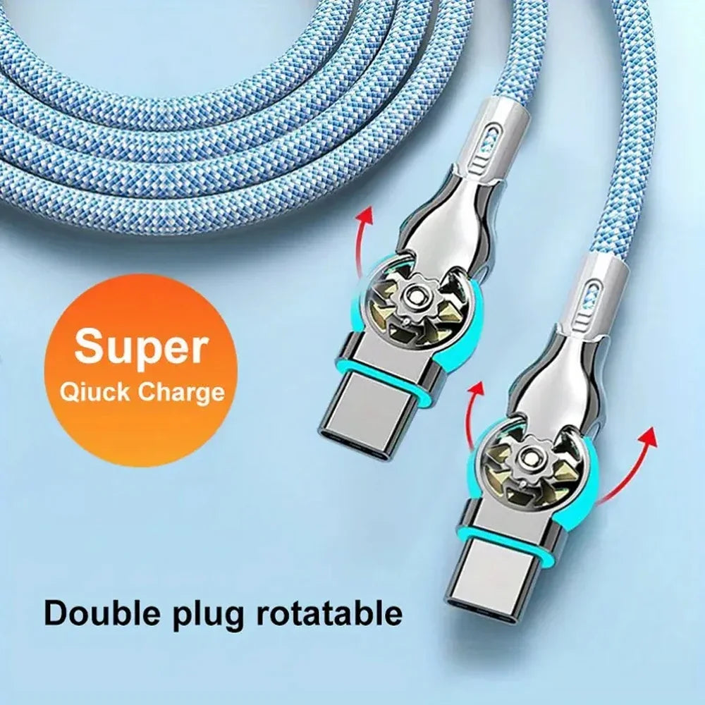 Fast Charge USB A to C Cable | 180 Degree Rotatable Durable Cord