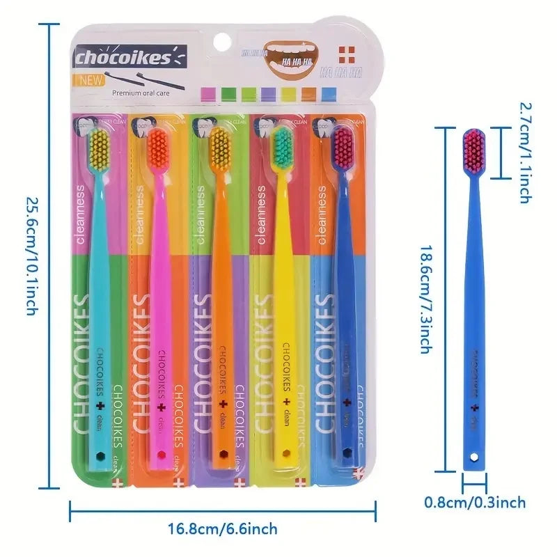 Rainbow Color High Density Toothbrush Set | Soft & Hard Bristles