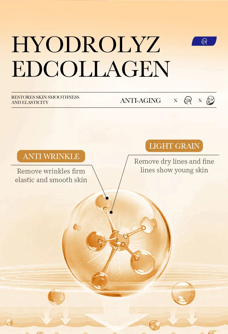 10pcs Anti-Wrinkle Collagen Face Masks | Moisturizing & Brightening