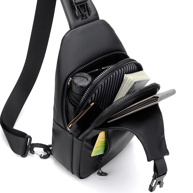 Multifunctional Chest Bag for Men | Cross Body with USB Charging