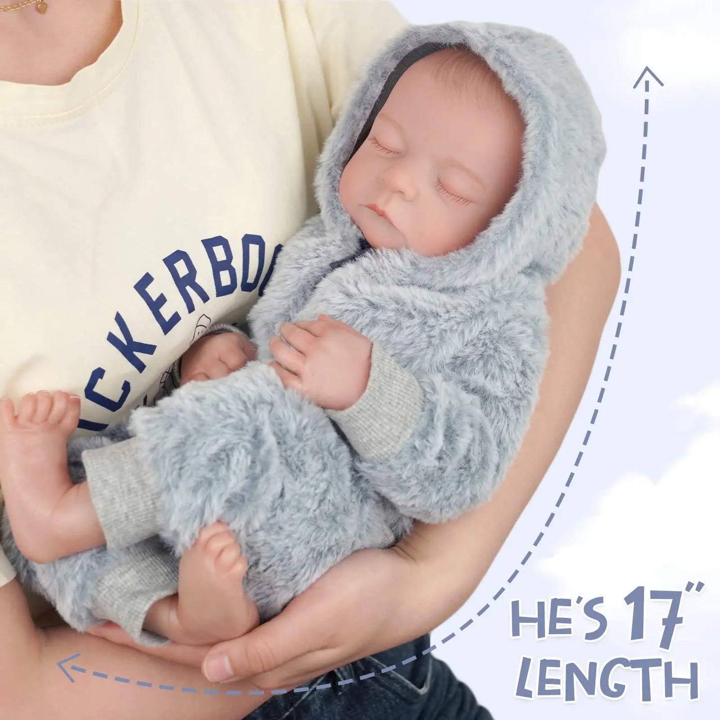Muñeco Bebé Reborn de Silicona Realista | Tacto Suave Niño Realista de 17 Pulgadas
