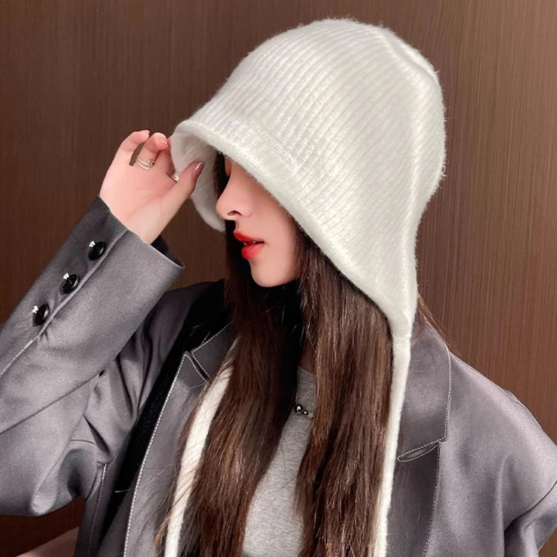 Women's Cute Knitted Earflap Beanie | Cozy Winter Warm Hat