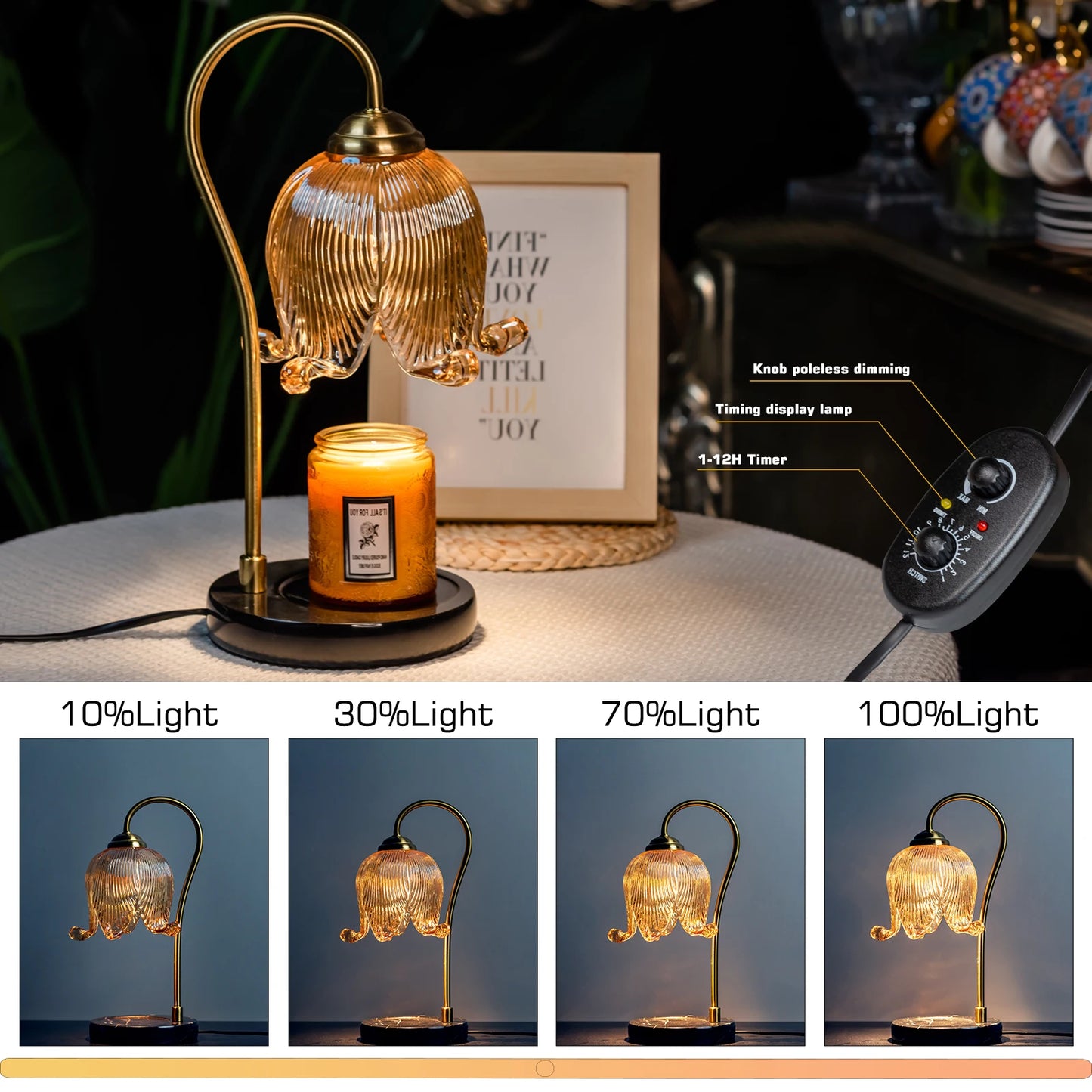 French Retro Tulip Flower Candle Lamp | Elegant Atmosphere Lighting