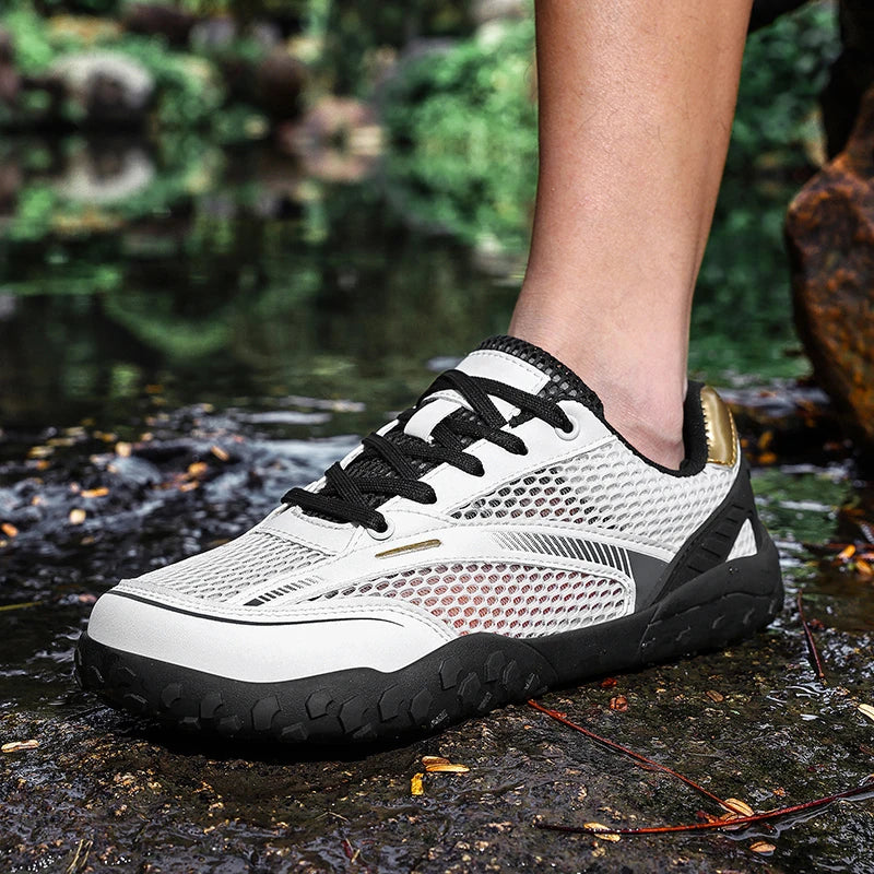 Casual Wide-Toe Men's Walking Sneakers | Breathable Comfort Shoes