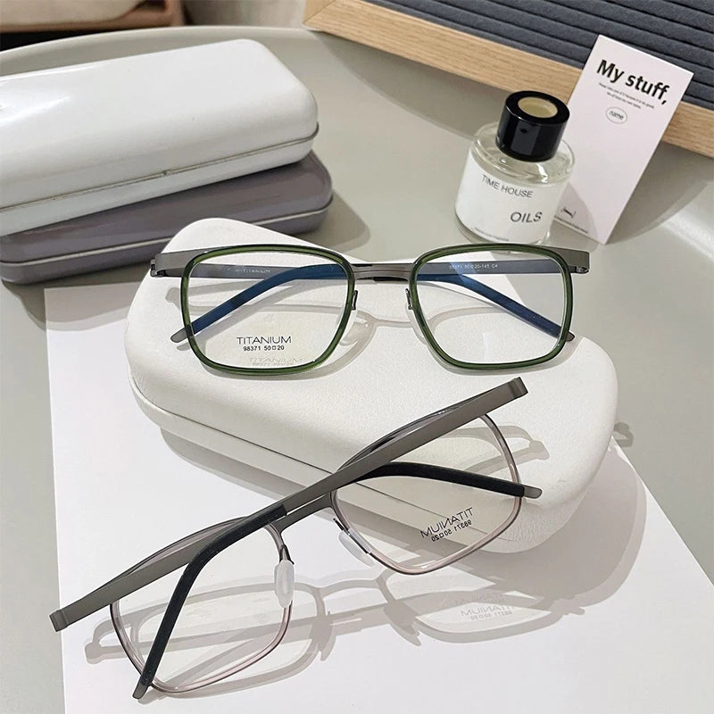 Ultralight Pure Titanium Eyeglasses | Vintage Rectangle Frames