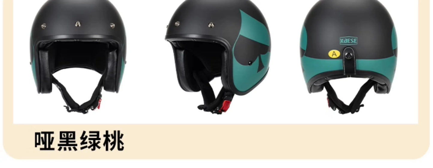 Retro Japanese Style Mouth Helmet | Personalized 3/4 Jet Casco