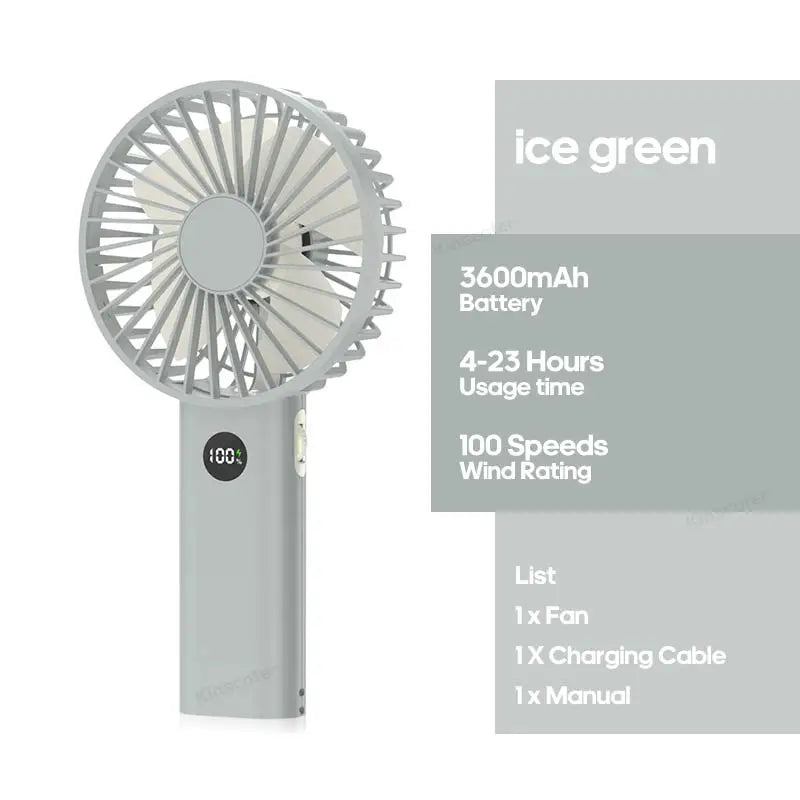 Portable Mini USB Hand Fan | Rechargeable with Night Light