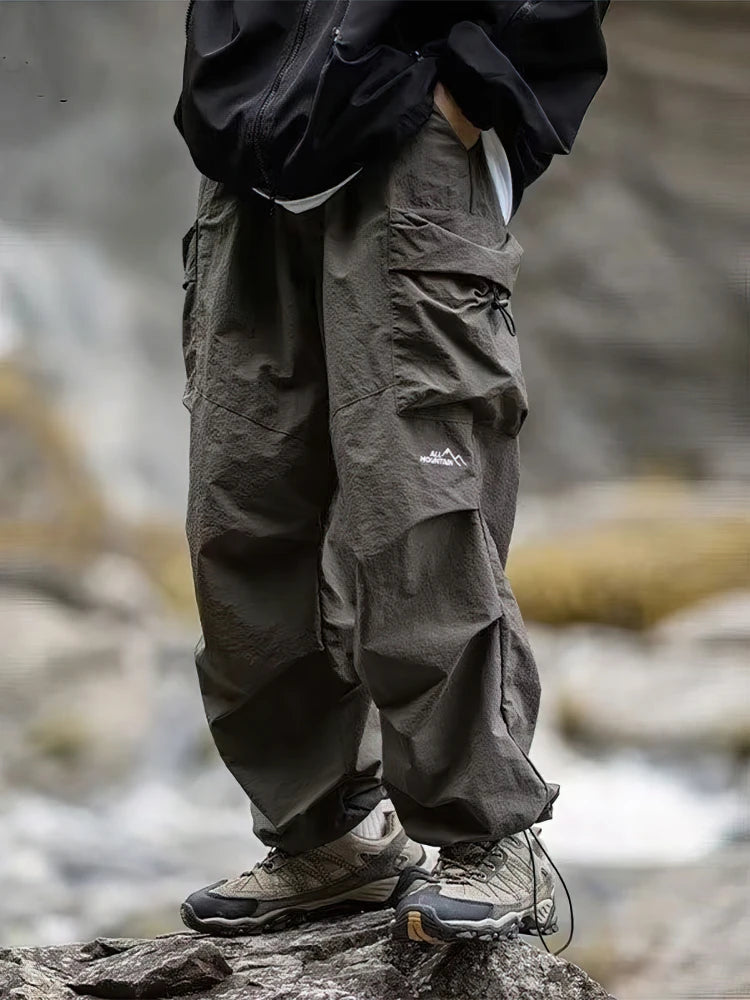 Men's Vintage Baggy Hiking Cargo Pants | Stylish Waterproof Trousers