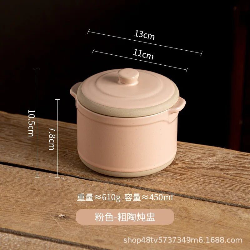 Olla para guisar de cerámica rústica japonesa | Vajilla de cerámica ecológica para horno